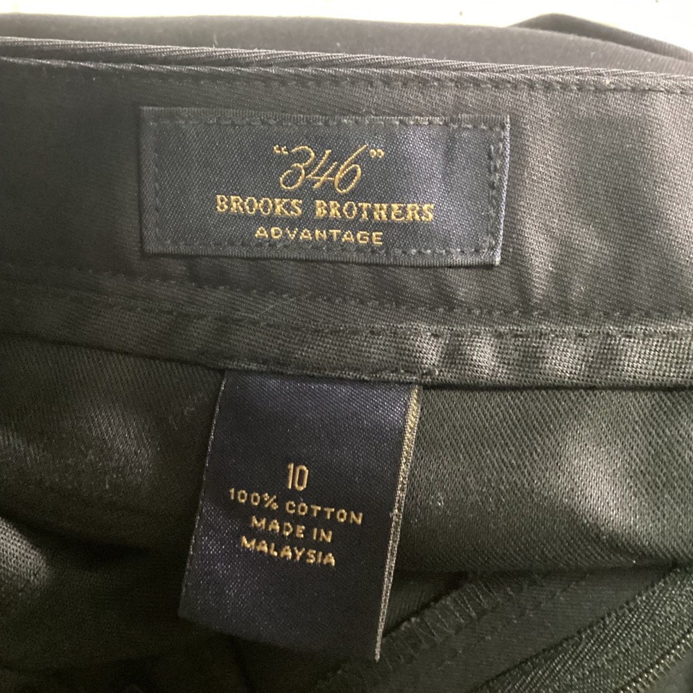 Brooks Brothers 346 Advantage Navy Blue Pleated Wide Leg Cotton Chinos Pants 10 - Picture 4 of 8